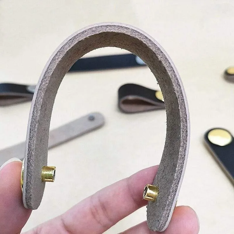 Griff aus echtem Leder, weich, braun, für Möbel, Schrank, Schrank, Kommode, Schublade, Schrank, Türgriffe, Hardware-Zubehör
