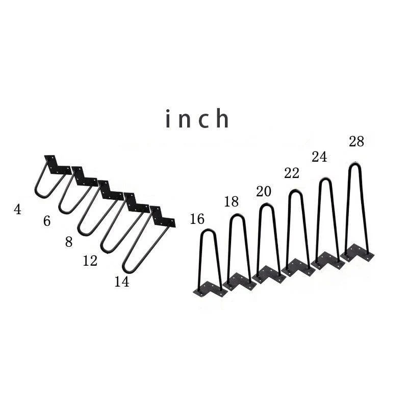 4 Stücke 4-28 zoll Metall Haarnadel Tisch Schreibtischbein Massivem Eisendraht Stützbein Für Sofa Schrank Stühle DIY Handwerk Möbel Hardware