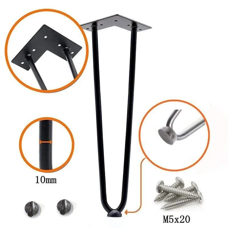 4 Stücke 4-28 zoll Metall Haarnadel Tisch Schreibtischbein Massivem Eisendraht Stützbein Für Sofa Schrank Stühle DIY Handwerk Möbel Hardware