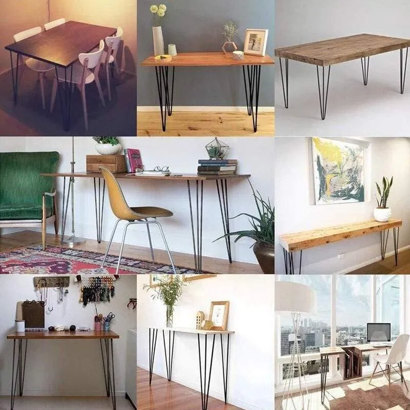 4 Stücke 4-28 zoll Metall Haarnadel Tisch Schreibtischbein Massivem Eisendraht Stützbein Für Sofa Schrank Stühle DIY Handwerk Möbel Hardware