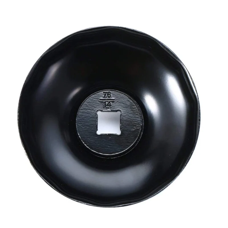 1-teiliger schwarzer Stahl 74 mm 14-Flöten-Motorradölfilter-Schraubenschlüsselkappengehäuse Werkzeugbuchse Ausbau für BMW K75 K100 R1100 R1150