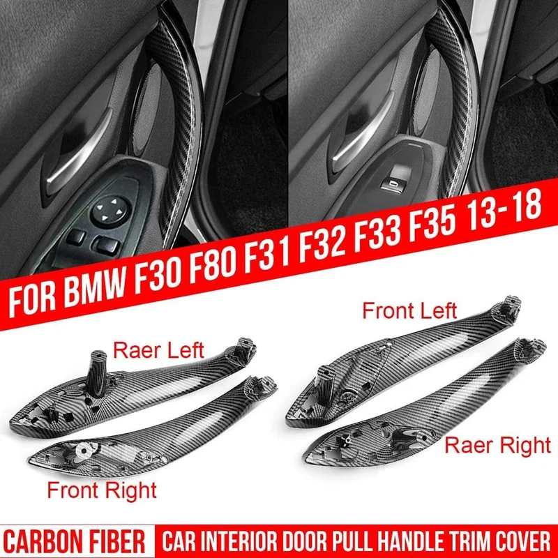 Kunststoff Auto Innentür Pull Griff Trim Abdeckung Carbon Gedruckt Für BMW F30 F80 F31 F32 F33 F35 2013 2014 2015 2016-2018