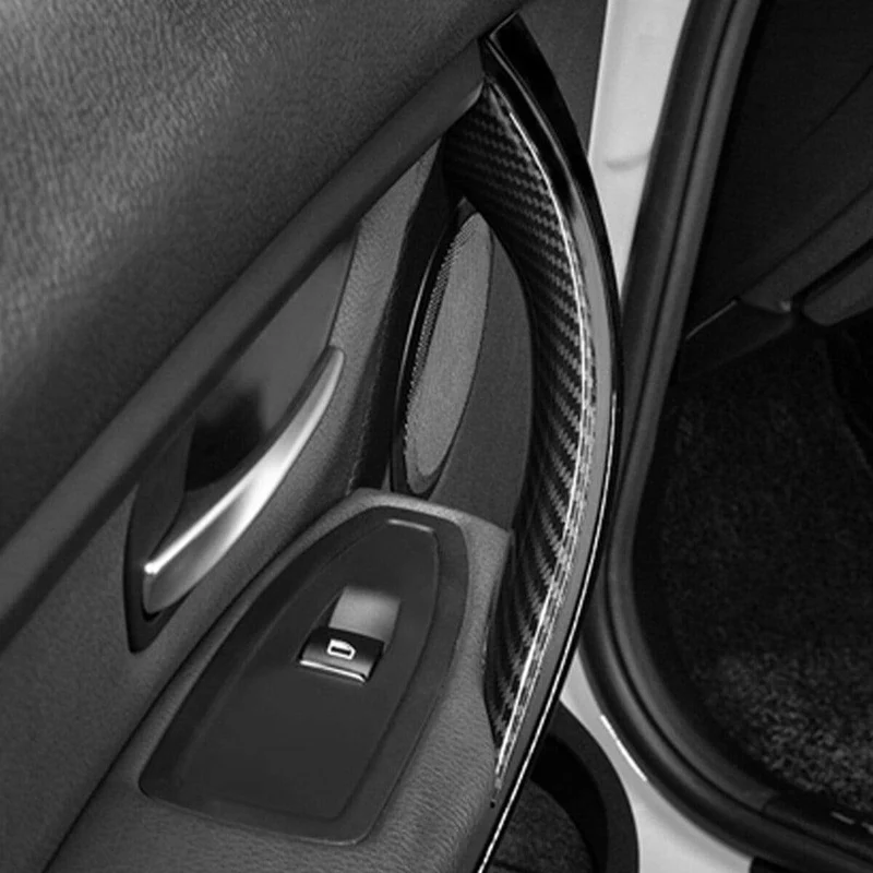 Kunststoff Auto Innentür Pull Griff Trim Abdeckung Carbon Gedruckt Für BMW F30 F80 F31 F32 F33 F35 2013 2014 2015 2016-2018