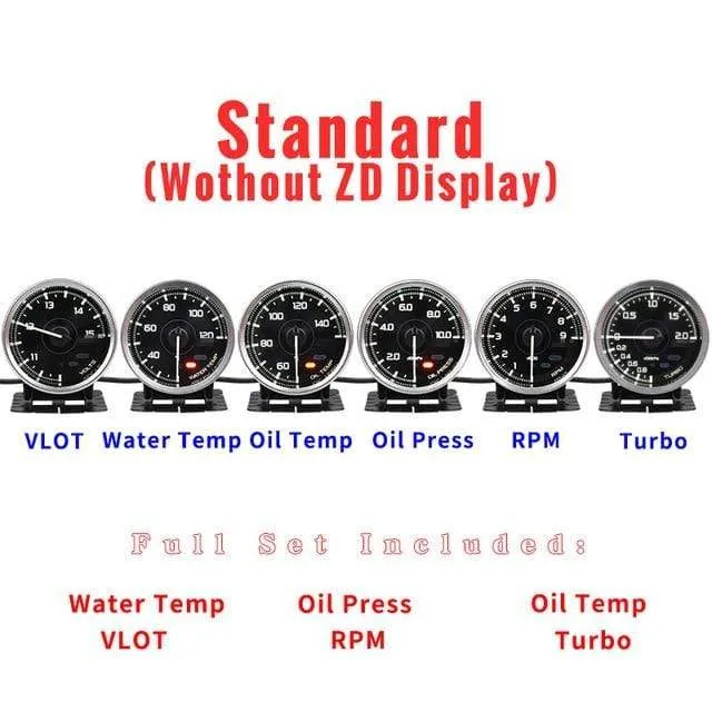 A1 Defi Link System Daisy Chain Auto Gauge ZD + 6 Gauge Volt Wassertemperatur Öltemperatur Öldrehzahl Drehzahlmesser Turbo