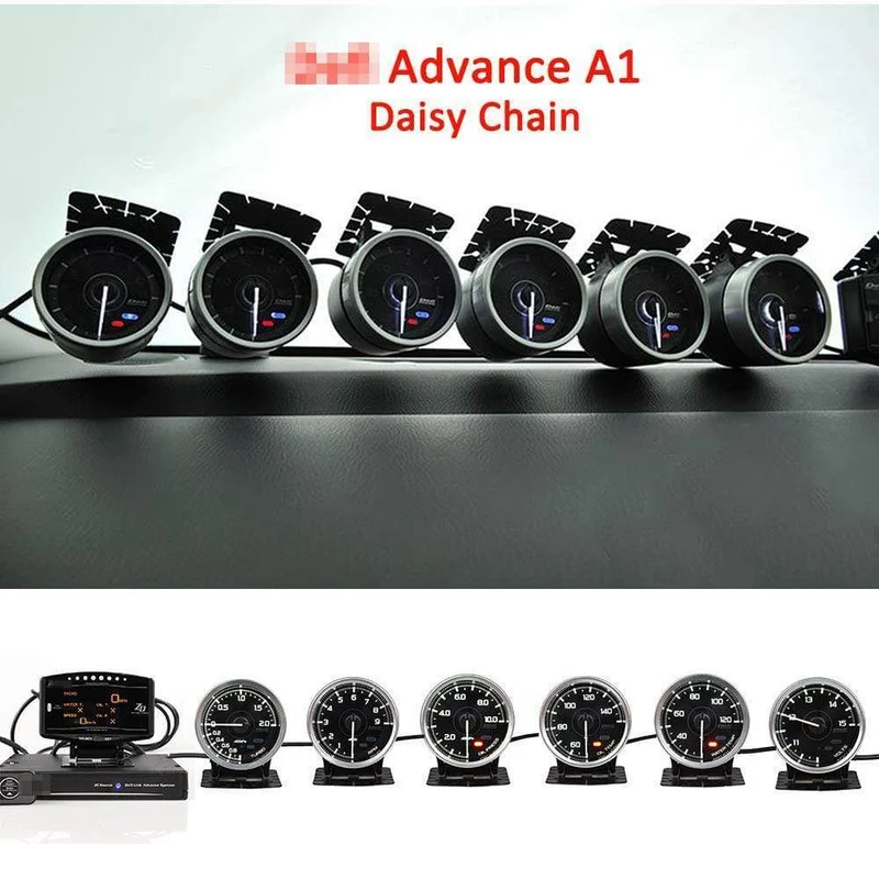A1 Defi Link System Daisy Chain Auto Gauge ZD + 6 Gauge Volt Wassertemperatur Öltemperatur Öldrehzahl Drehzahlmesser Turbo