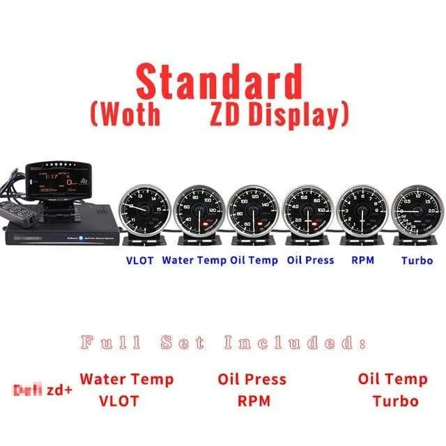 A1 Defi Link System Daisy Chain Auto Gauge ZD + 6 Gauge Volt Wassertemperatur Öltemperatur Öldrehzahl Drehzahlmesser Turbo