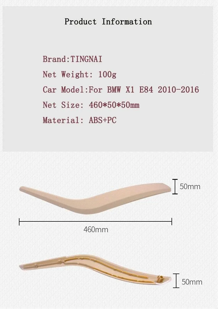 Auto Innentür Panel Griff Abdeckung für BMW X1 E84 2010–2016 Auto links rechts Innentür Armlehne Pull Trim Abdeckung Beige Schwarz