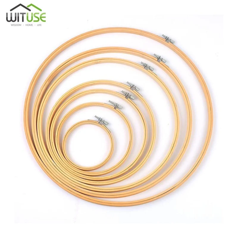 36cm DIY Stickerei Hoop Tool Kunst Handwerk Kreuzstich Chinesisch Traditioneller Kreis Runde Bambusrahmen Nähen Manuelles Zubehör