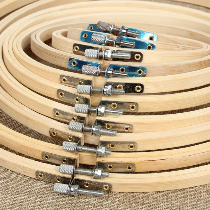36cm DIY Stickerei Hoop Tool Kunst Handwerk Kreuzstich Chinesisch Traditioneller Kreis Runde Bambusrahmen Nähen Manuelles Zubehör