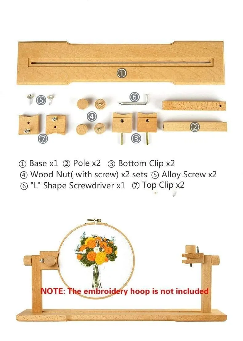 Holz Stickerei Hoop Stand Kreuzstich Stickerei Rahmen Schreibtisch Stehgestell Craft Handarbeiten Kunst Nähen Home Stitchwork Tools