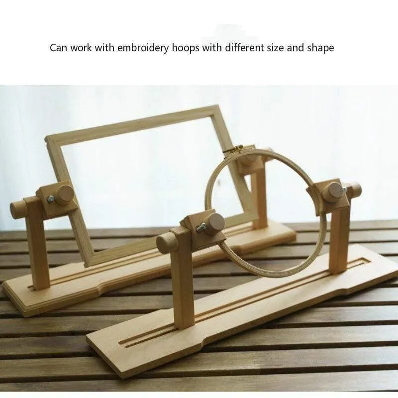 Holz Stickerei Hoop Stand Kreuzstich Stickerei Rahmen Schreibtisch Stehgestell Craft Handarbeiten Kunst Nähen Home Stitchwork Tools