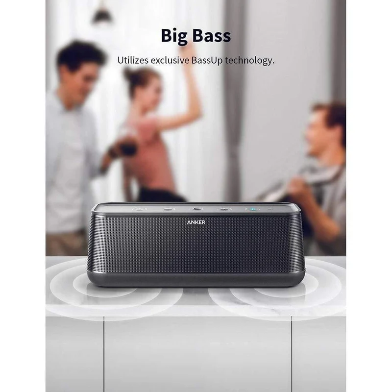 Anker Soundcore Pro+ 25 W Premium tragbarer kabelloser Bluetooth-Lautsprecher mit überragendem Bass und High-Definition-Sound mit 4 Treibern