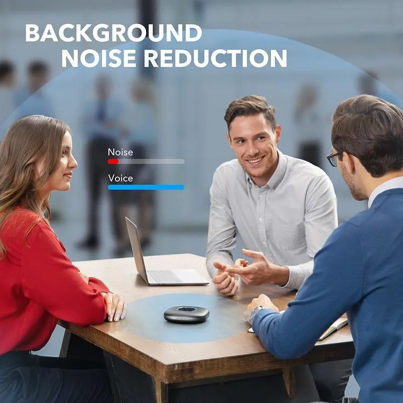 Anker PowerConf Bluetooth-Freisprecheinrichtung Konferenzlautsprecher mit 6 Mikrofonen, verbesserter Sprachaufnahme, 24-Stunden-Anrufzeit