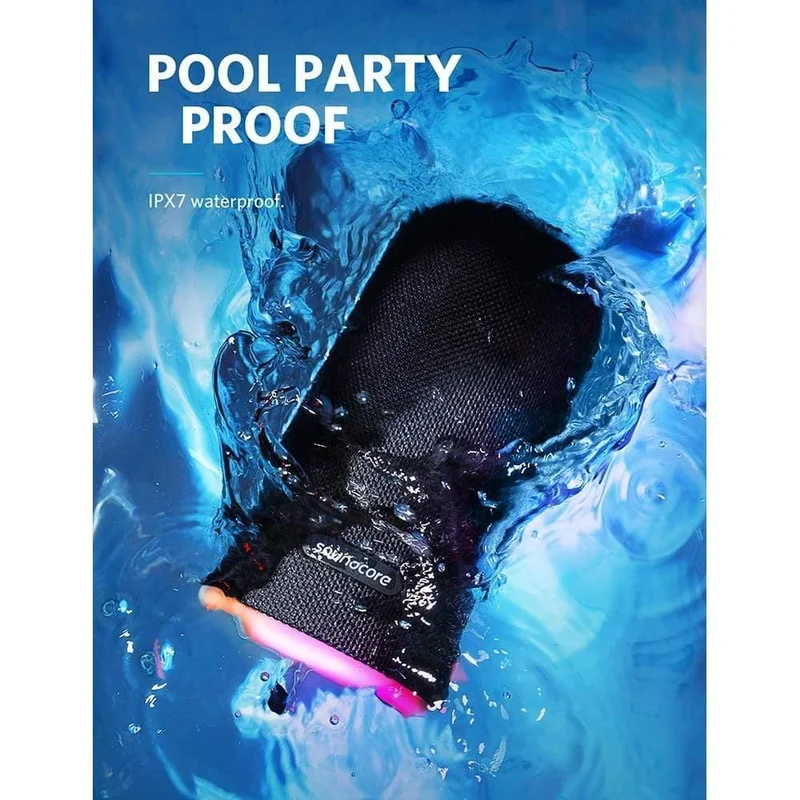 Anker Soundcore Flare Tragbarer Bluetooth 360 'Lautsprecher mit rundum klangverstärktem Bass Umgebungs-LED-Licht IPX7 Wasserdicht