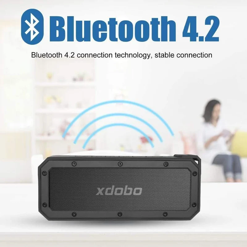 40 W tragbarer drahtloser Lautsprecher Bluetooth Soundbar Subwoofer mit tiefem Bass TWS Typ C IPX7 wasserdicht 15 Stunden BT4.2 (schwarz)
