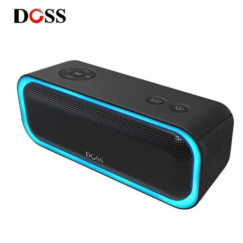 SoundBox Pro TWS Kabelloser Bluetooth-Lautsprecher, 2 x 10 Treiber mit blinkendem LED-Licht, verbesserter Bass-Stereo-Sound, IPX5 wasserdicht