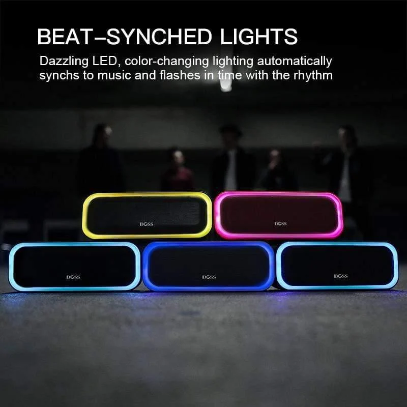 SoundBox Pro TWS Kabelloser Bluetooth-Lautsprecher, 2 x 10 Treiber mit blinkendem LED-Licht, verbesserter Bass-Stereo-Sound, IPX5 wasserdicht