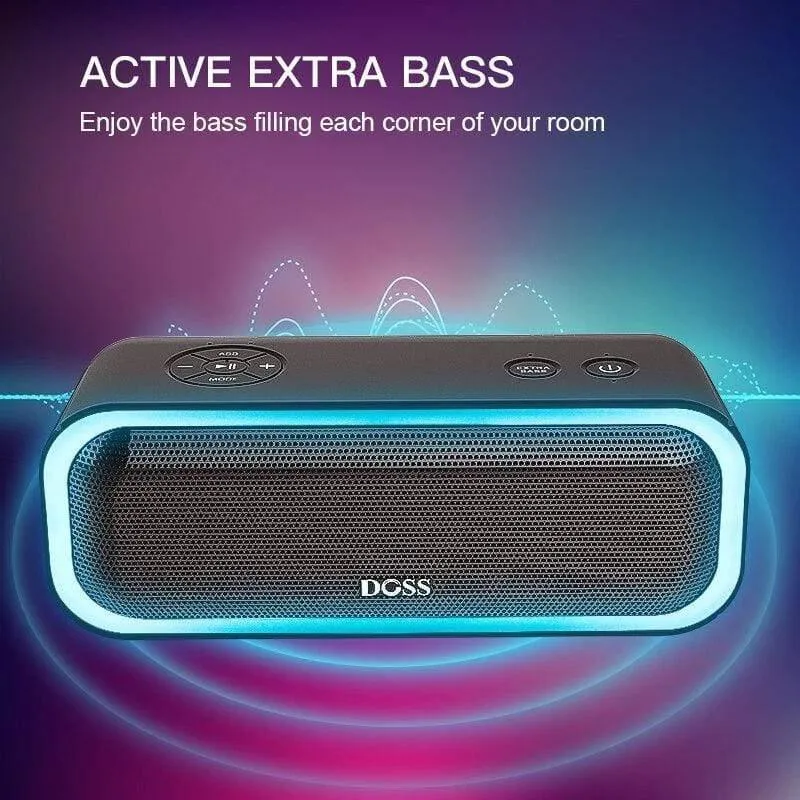 SoundBox Pro TWS Kabelloser Bluetooth-Lautsprecher, 2 x 10 Treiber mit blinkendem LED-Licht, verbesserter Bass-Stereo-Sound, IPX5 wasserdicht