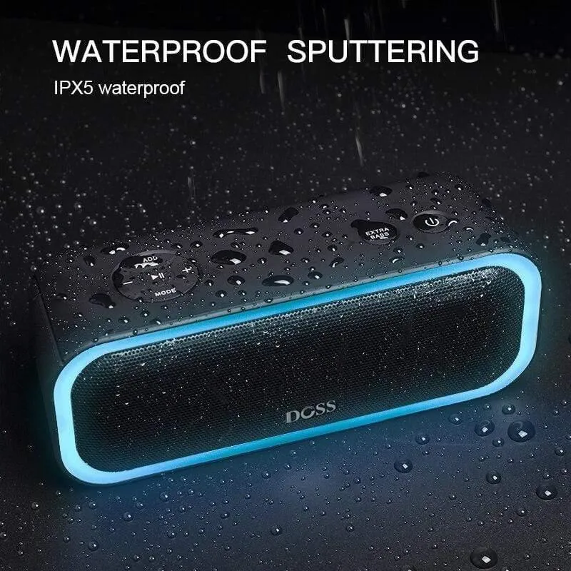 SoundBox Pro TWS Kabelloser Bluetooth-Lautsprecher, 2 x 10 Treiber mit blinkendem LED-Licht, verbesserter Bass-Stereo-Sound, IPX5 wasserdicht