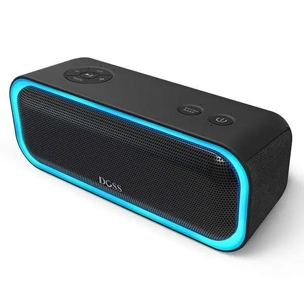 SoundBox Pro TWS Kabelloser Bluetooth-Lautsprecher, 2 x 10 Treiber mit blinkendem LED-Licht, verbesserter Bass-Stereo-Sound, IPX5 wasserdicht