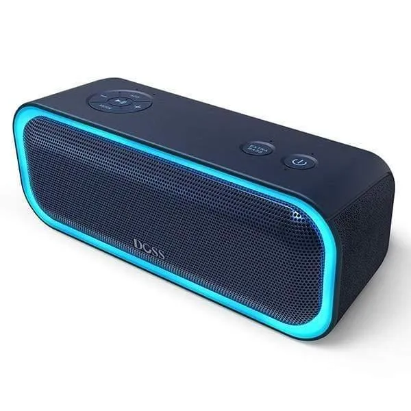 SoundBox Pro TWS Kabelloser Bluetooth-Lautsprecher, 2 x 10 Treiber mit blinkendem LED-Licht, verbesserter Bass-Stereo-Sound, IPX5 wasserdicht