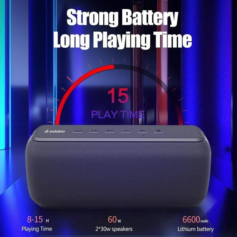 Tragbarer 60-W-Bluetooth-Lautsprecher Voice Assistant Column-Lautsprecher mit Deep Bass Soundbar-Subwoofer IPX5 Typ C Wasserdicht