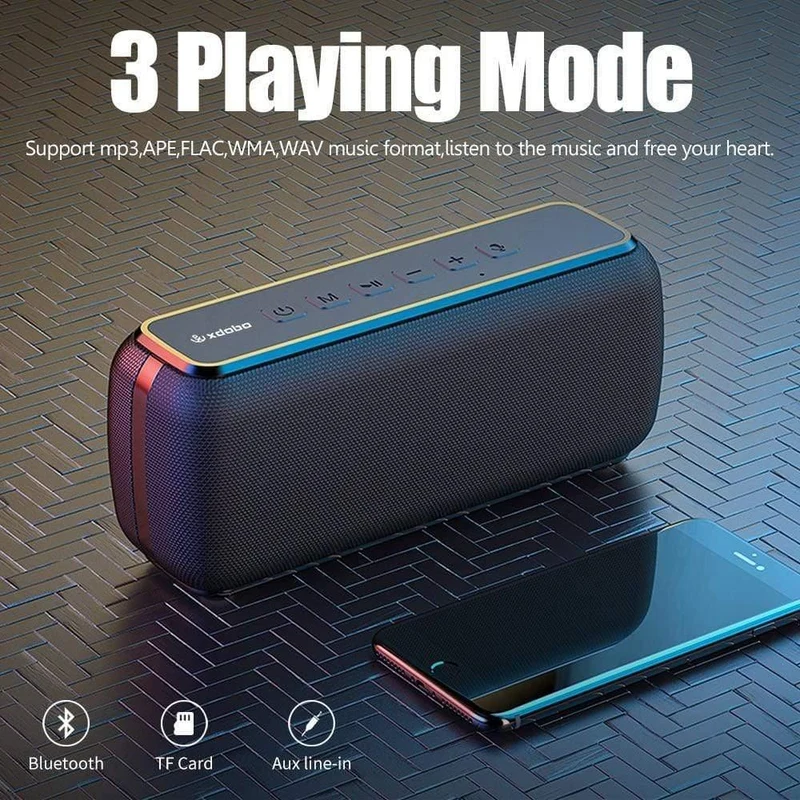 Tragbarer 60-W-Bluetooth-Lautsprecher Voice Assistant Column-Lautsprecher mit Deep Bass Soundbar-Subwoofer IPX5 Typ C Wasserdicht