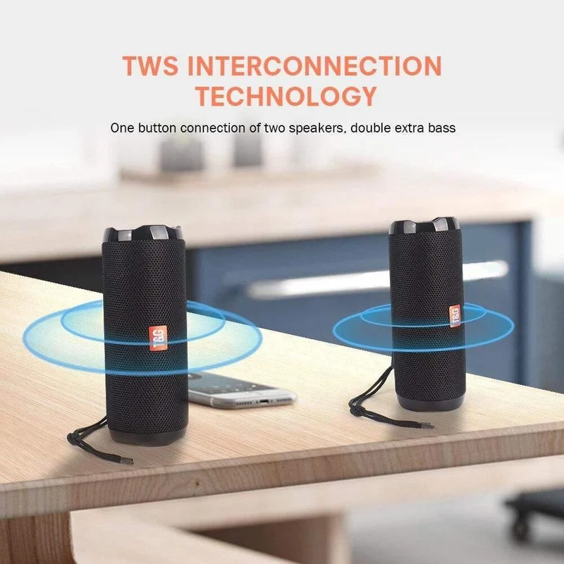 Säule Tragbarer Bluetooth-Lautsprecher Drahtlose Lautsprecher Bass Stereo TWS Lautsprecher Subwoofer Computer / Außenlautsprecher Wasserdicht