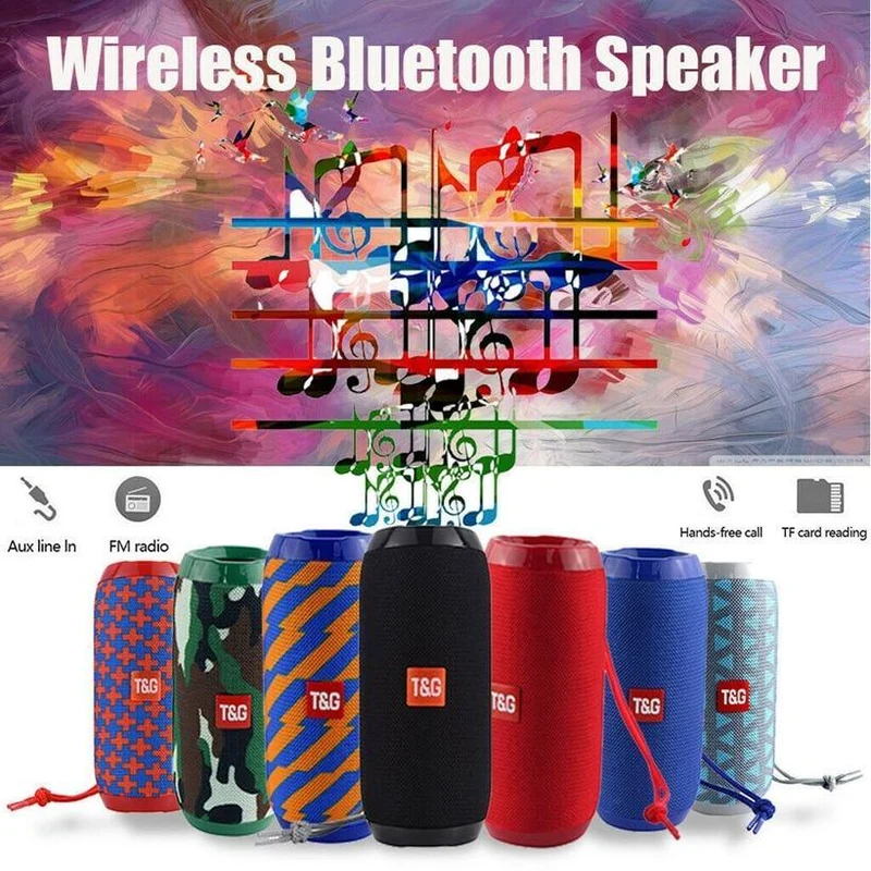 Wasserdichter Subwoofer, tragbarer Bluetooth-Lautsprecher, 8D-Surround-Lautsprecher, TF-Karte/AUX/FM-Radio/Anruf, 1200 mAh für Outdoor-Sportarten