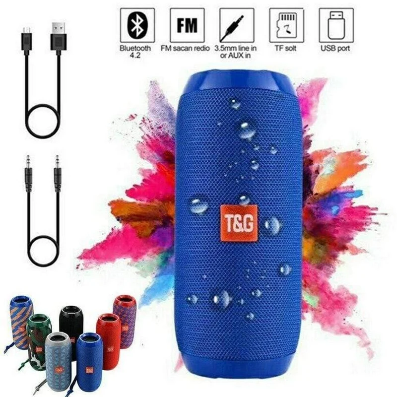 Wasserdichter Subwoofer, tragbarer Bluetooth-Lautsprecher, 8D-Surround-Lautsprecher, TF-Karte/AUX/FM-Radio/Anruf, 1200 mAh für Outdoor-Sportarten