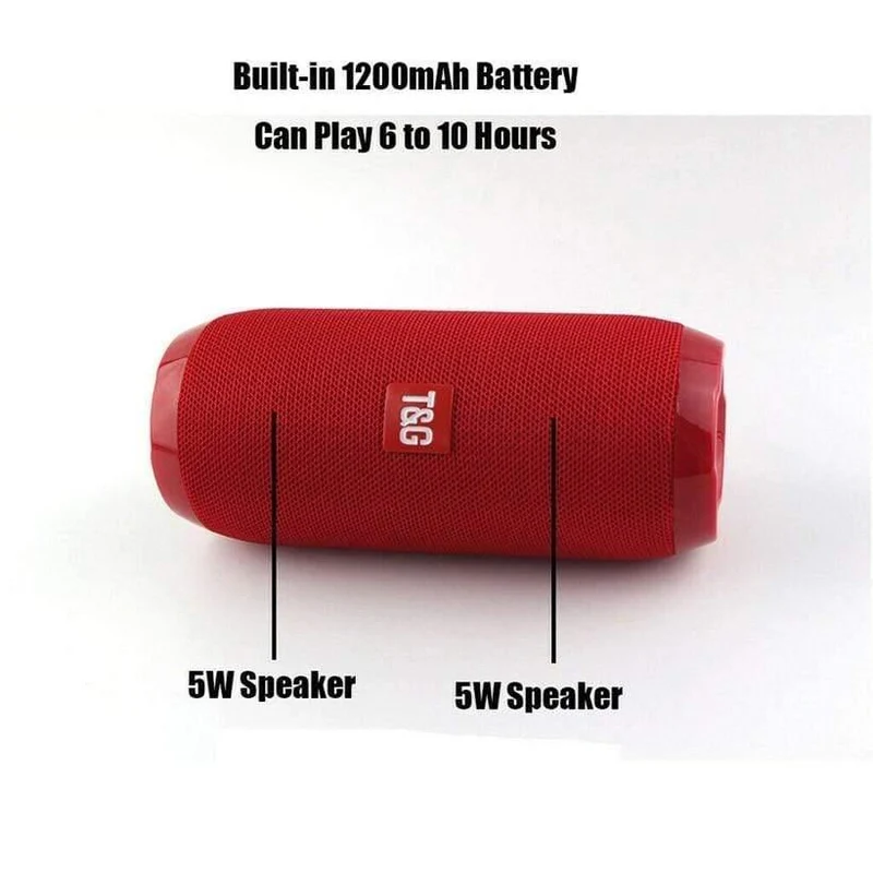 Wasserdichter Subwoofer, tragbarer Bluetooth-Lautsprecher, 8D-Surround-Lautsprecher, TF-Karte/AUX/FM-Radio/Anruf, 1200 mAh für Outdoor-Sportarten