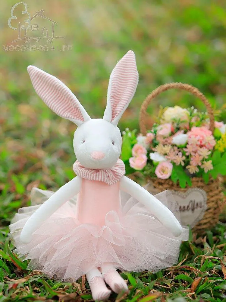 38cm Luxus Mogo Bunny Doll Ostergeschenk Soft Toys 100% handgemachte Kuscheltier Ballerina Bunny Doll Prinzessin Bunny Doll (Pink 38cm)