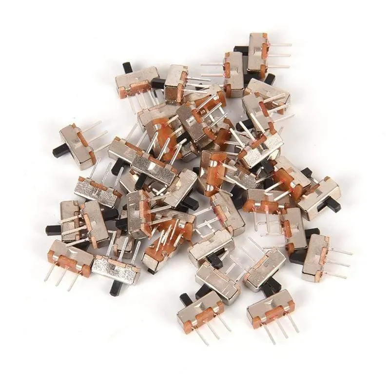 40Pcs 3Pin PCB Panel 2 Position SPDT 1P2T Mini Vertikal Kippschalter SS12D00G3 Schiebeschalter Für DIY DIY Zubehör