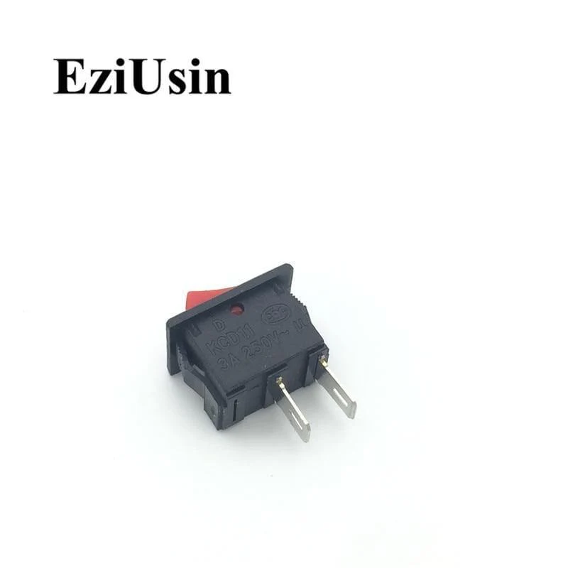 1 Stück Ein-Aus KCD11 2Pin 2P Schwarz Rot Bootswippschalter 3A 250V 6A 125V AC Taste KCD1-11 10 * 15 10x15 KCD117
