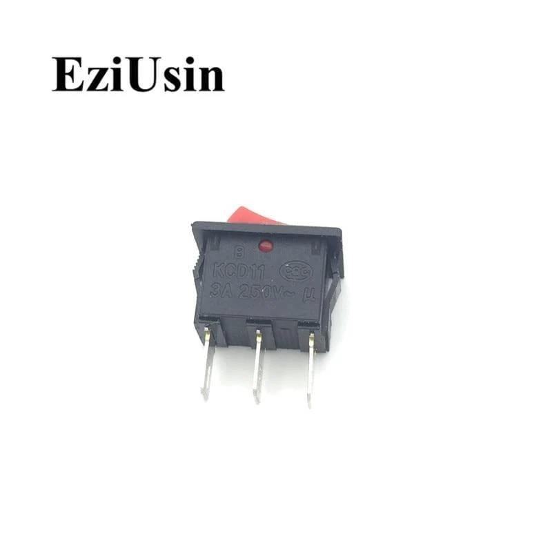 1 Stück Ein-Aus KCD11 2Pin 2P Schwarz Rot Bootswippschalter 3A 250V 6A 125V AC Taste KCD1-11 10 * 15 10x15 KCD117