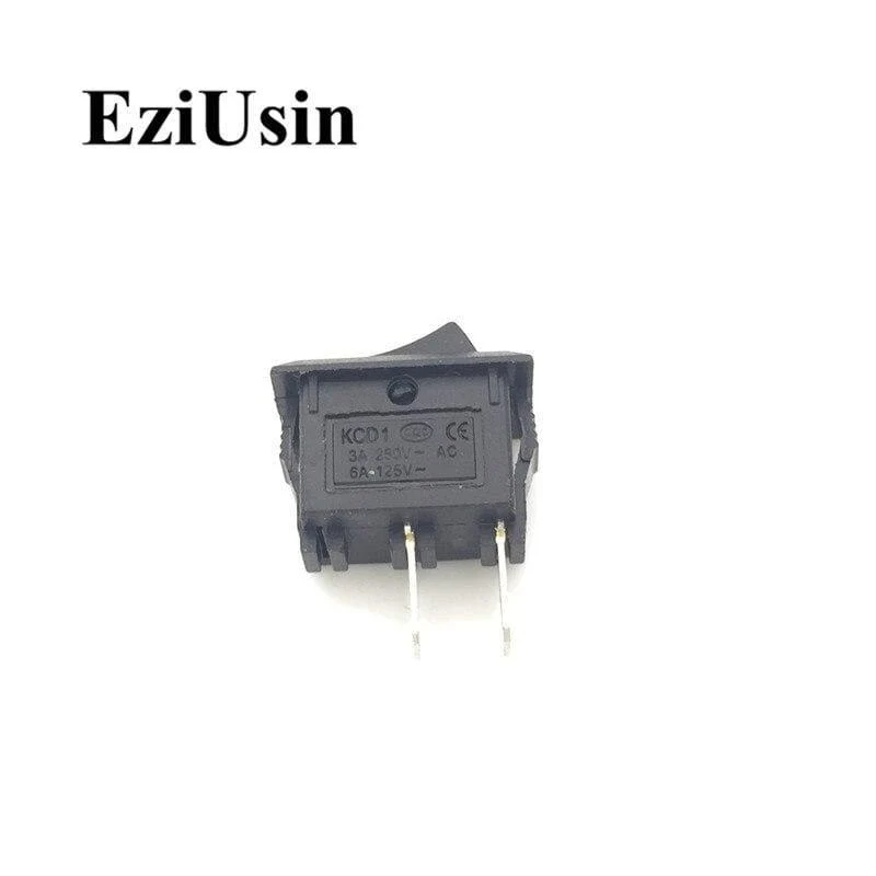 1 Stück Ein-Aus KCD11 2Pin 2P Schwarz Rot Bootswippschalter 3A 250V 6A 125V AC Taste KCD1-11 10 * 15 10x15 KCD117