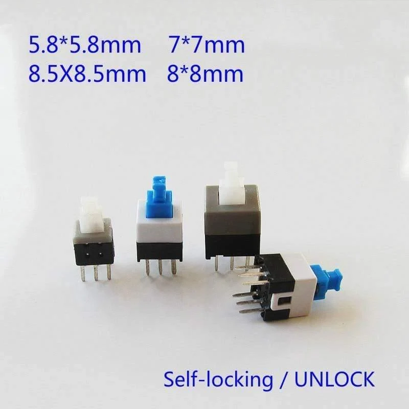 10 STÜCKE / LOS 5.8 x 5.8 7 x 7 8 x 8 8.5 x 8.5 mm Selbsthemmend / Entriegeln Drucktaktile Leistung Mikroschalter 6-polige Tastenschalter