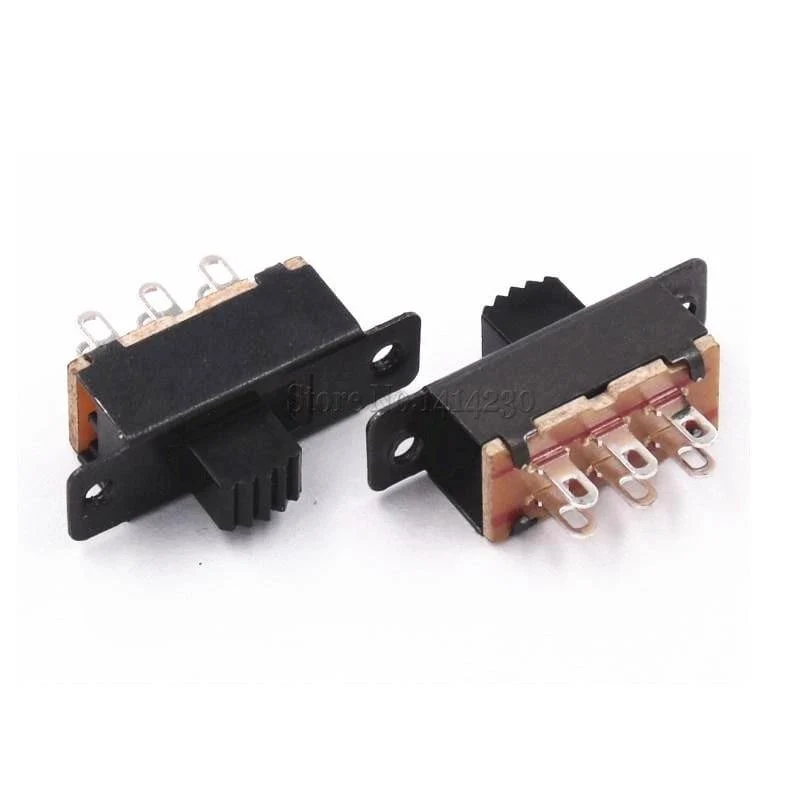 10PCS Kippschalter 2 Position 6 Stifte mit festem Lochgriff Hoch 5 mm DPDT 2P2T Schalttafelschalter 125VAC