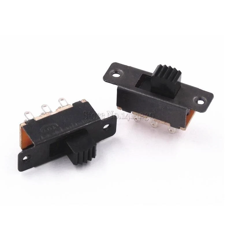 10PCS Kippschalter 2 Position 6 Stifte mit festem Lochgriff Hoch 5 mm DPDT 2P2T Schalttafelschalter 125VAC