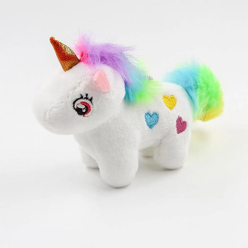 Einhorn Plüschtier, weich gefüllt, beliebte Cartoon-Einhorn-Puppe, Tierpferd-Spielzeug, kleiner Anhänger, Spielzeug für Kinder, Mädchen