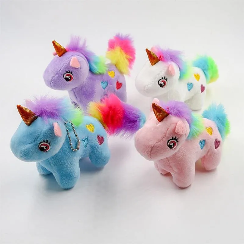 Einhorn Plüschtier, weich gefüllt, beliebte Cartoon-Einhorn-Puppe, Tierpferd-Spielzeug, kleiner Anhänger, Spielzeug für Kinder, Mädchen