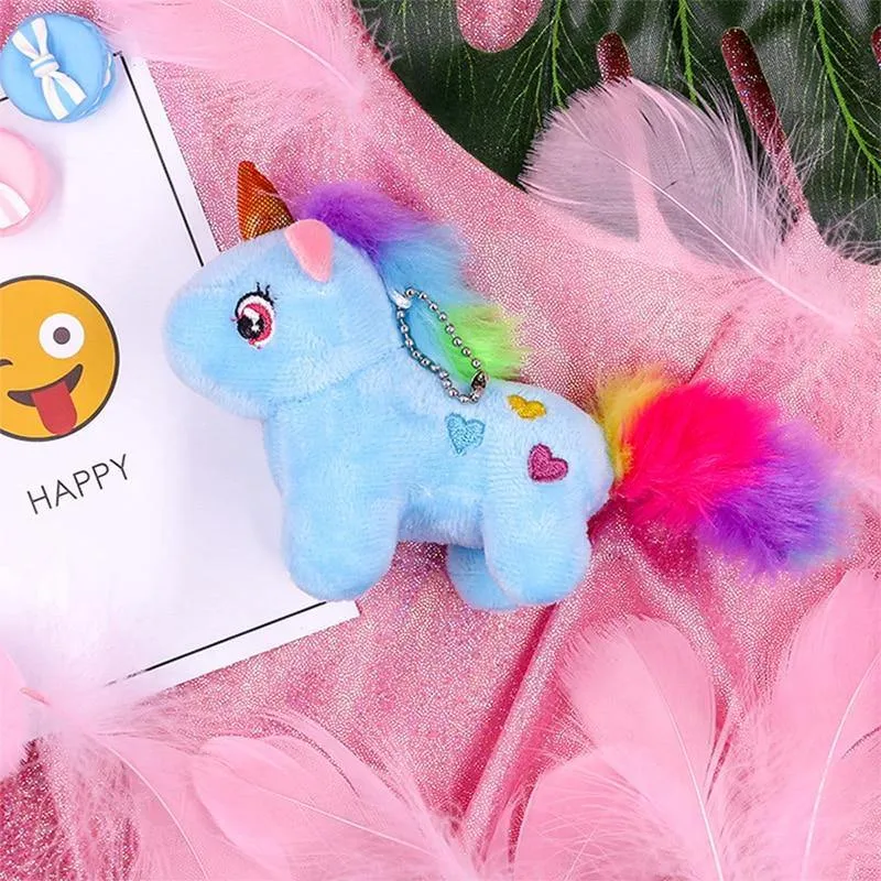 Einhorn Plüschtier, weich gefüllt, beliebte Cartoon-Einhorn-Puppe, Tierpferd-Spielzeug, kleiner Anhänger, Spielzeug für Kinder, Mädchen