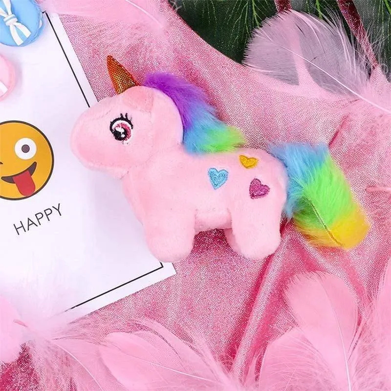 Einhorn Plüschtier, weich gefüllt, beliebte Cartoon-Einhorn-Puppe, Tierpferd-Spielzeug, kleiner Anhänger, Spielzeug für Kinder, Mädchen