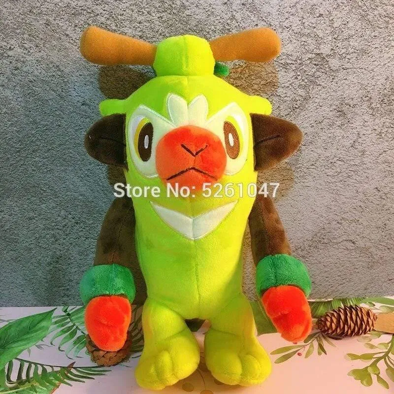 Original Pocket Monster Thwackey Plüschpuppe Schwert Schild Stofftier Süße Poke Figur 20cm Kindergeschenk (20cm hoch)