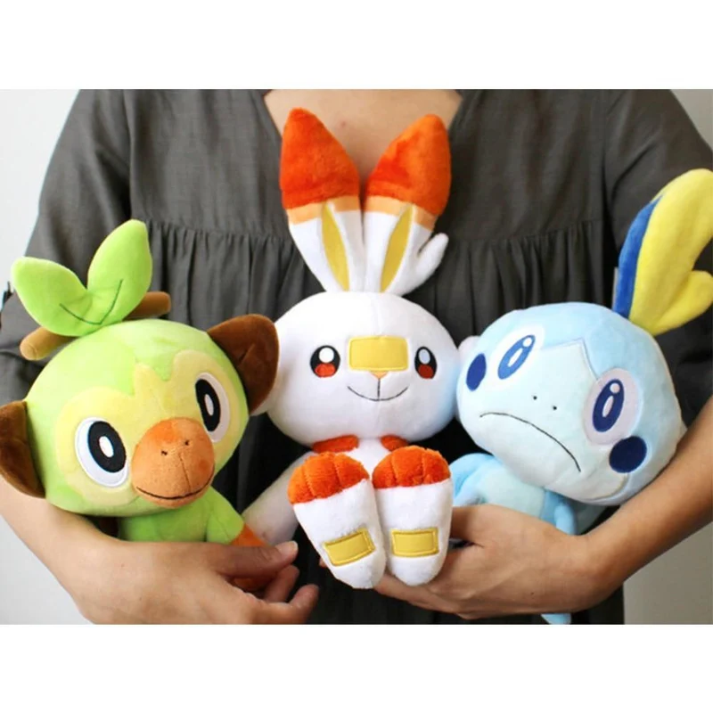 Sobble Scorbunny Grookey Yamper Zacian Cartoon Elf Figur Plüsch weiches Stofftier Sammlung Spielzeug für Kinder Weihnachtsgeschenk