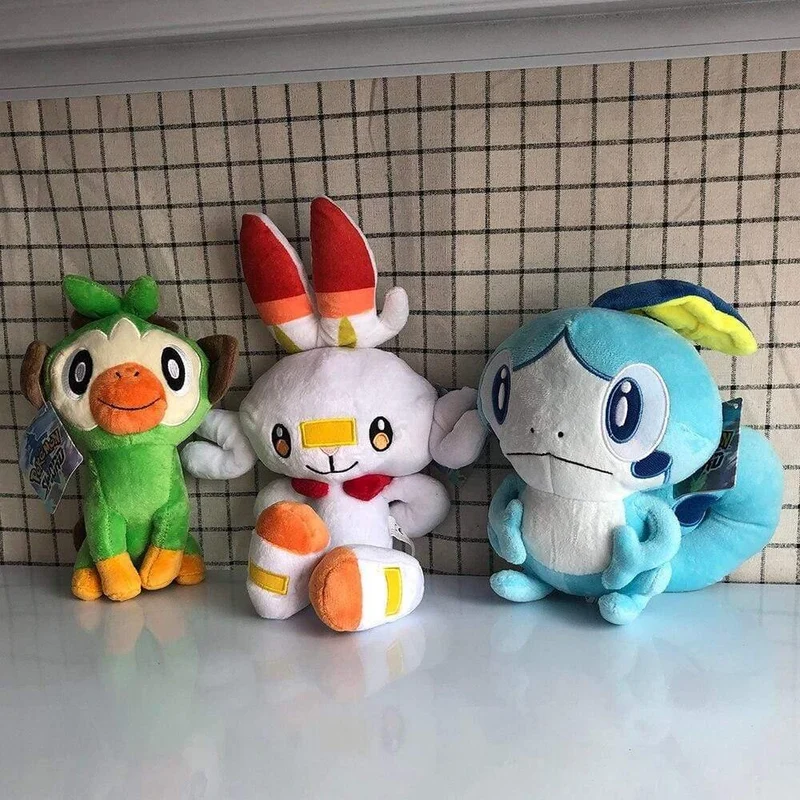 Sobble Scorbunny Grookey Yamper Zacian Cartoon Elf Figur Plüsch weiches Stofftier Sammlung Spielzeug für Kinder Weihnachtsgeschenk