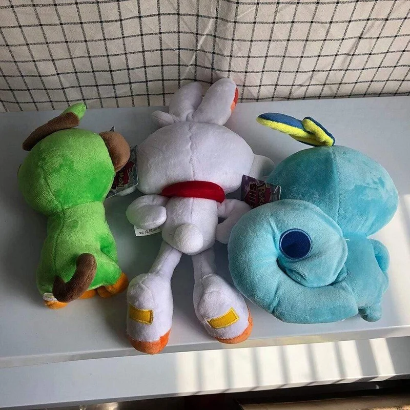 Sobble Scorbunny Grookey Yamper Zacian Cartoon Elf Figur Plüsch weiches Stofftier Sammlung Spielzeug für Kinder Weihnachtsgeschenk