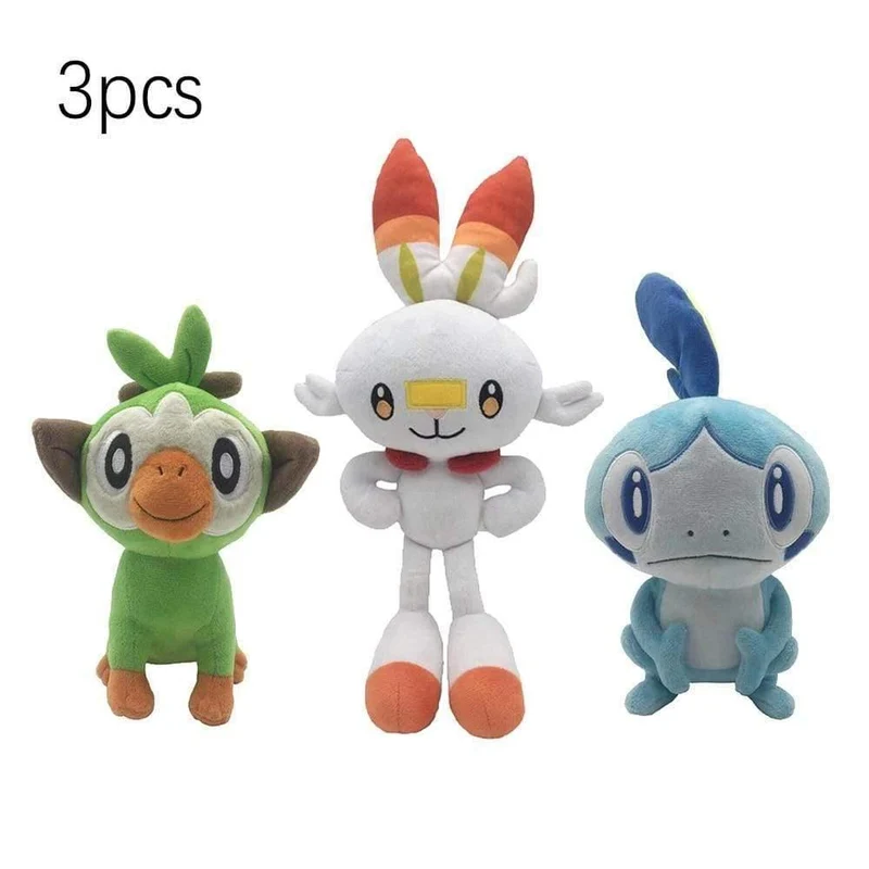 Sobble Scorbunny Grookey Yamper Zacian Cartoon Elf Figur Plüsch weiches Stofftier Sammlung Spielzeug für Kinder Weihnachtsgeschenk
