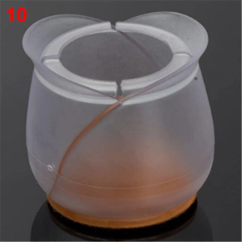 10PCs / Set Transparente rutschfeste Silikonmatte Tisch Schreibtischstühle Handschuhe Fußschutzpolster Ärmel Möbelzubehör