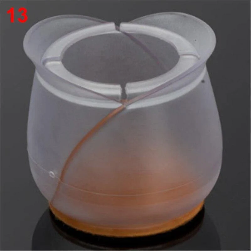10PCs / Set Transparente rutschfeste Silikonmatte Tisch Schreibtischstühle Handschuhe Fußschutzpolster Ärmel Möbelzubehör